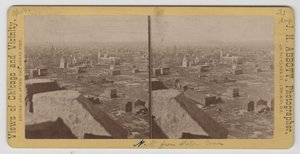 Stereographische Ansicht nach Nordwesten vom Wasserturm nach dem Chicagoer Feuer