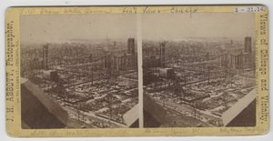 Stereographische Ansicht nach Südwesten vom Wasserturm nach dem Chicagoer Feuer