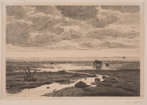 Flussmündung am Strand