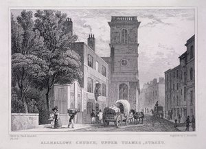 All Hallows the Great, London, um 1829