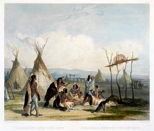 Begräbnisschrein eines Sioux-Häuptlings nahe Fort Pierre von J Hurlimann
