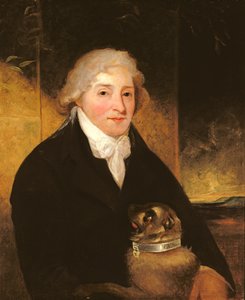 Venanzio Rauzzini mit seinem Hund Turk, um 1795 von J. Hutchison