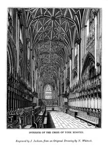 Inneres des Chors der York Minster, ca. 1830-1860, 1843 von J. Jackson