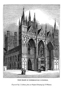 Westfassade der Kathedrale von Peterborough, 1843