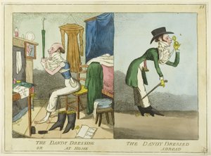 Der Dandy beim Ankleiden; Der Dandy angekleidet