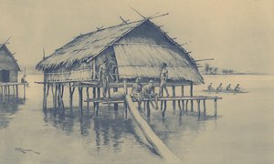 Marine-Dorf von Neuguinea von J. Macfarlane