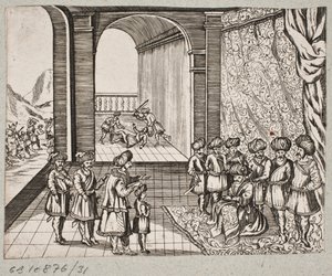 Illustration zu Adam Olearius, Persianischer Rosenthal von einem Sinnreichen Poeten Schich Saadi, Schleswig 1660