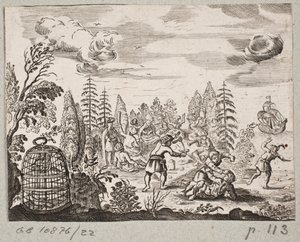 Illustration zu Adam Olearius, „Persianischer Rosenthal von einem Sinnreichen Poeten Schich Saadi […]“, Schleswig 1660 von J. Muller
