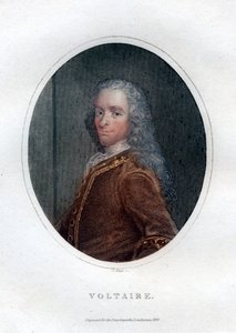 Francois Marie Arouet Voltaire, französischer Schriftsteller und Satiriker des 18. Jahrhunderts, 1828