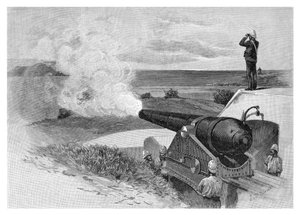 25-Tonnen-Kanone am Middle Head, Sydney, New South Wales, Australien, 1886