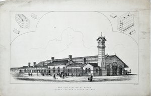 Neue Station in Dovor. London, Chatham und Dovor Railway. 1860