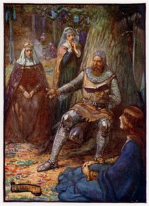 Robert the Bruce, König von Schottland, liest seinen Anhängern Geschichten vor, 14. Jahrhundert
