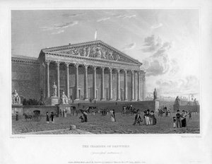 Der Sitzungssaal der Abgeordneten, Haupteingang, Paris, Frankreich, 1822 von J. Redaway