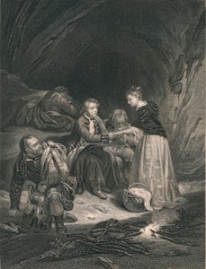 Chas. Edward Der Prätendent und Flora Macdonald, Mitte des 19. Jahrhunderts von J. Rogers