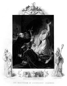 Das Martyrium von Erzbischof Cranmer, 1556, 1877 von J. Rogers