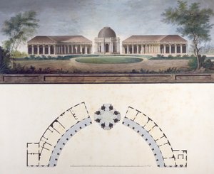 Der Sonnentempel in der Bayreuther Eremitage um 1780 von J. Saher