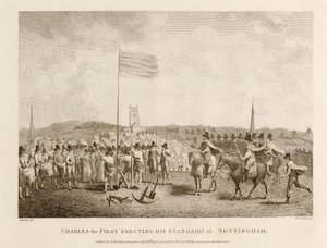 Karl I. errichtet sein Banner in Nottingham von J. Throsby