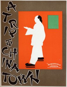 Kunst. Unterhaltung. Eine Reise nach Chinatown, Musical von Charles Hoyt. Poster von Berggarstaff, England, ca. 1891-1895 von J. and W. Beggarstaff