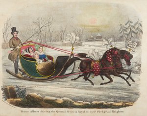 Prinz Albert fährt Königin Victoria in ihrem Schlitten von J. W. G.