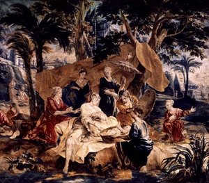 Die Auffindung des Moses, hergestellt in den Werkstätten von Frans und Pieter van de Borcht, ca. 1763