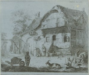 Figuren bei einem Bauernhof