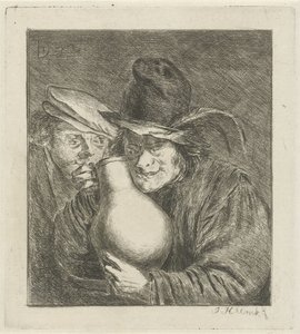 Zwei Bauern mit einem Krug