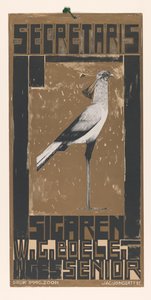 Werbeplakat für Secretaris-Zigarren, mit Vogel von Jac Jongert
