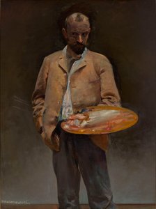 Selbstporträt des Künstlers mit Palette von Jacek Malczewski