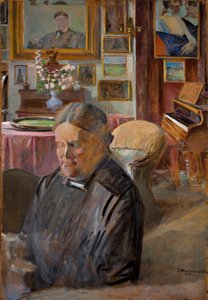 Die Schwester des Künstlers Helena im Innenraum von Jacek Malczewski