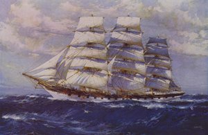 Segelschiff Taranaki (Farblitho) von Jack (after) Spurling