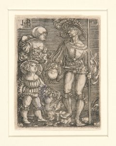 Fußsoldat mit Frau und Kind