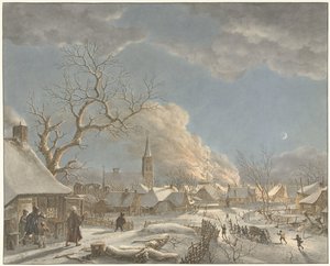 Winter, Nacht und Feuer (Die vier Jahreszeiten, Tageszeiten und Elemente) von Jacob  Cats