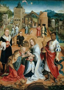 Die Anbetung der Könige, zentrales Panel des Triptychons, 16. Jahrhundert von Jacob Claesz. van Utrecht