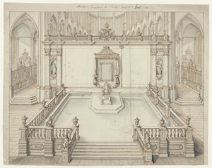 Thronsaal in der St.-Bavokerk in Gent zur Krönung von Karl VI., Deutscher Kaiser, 1717 von Jacob Colin