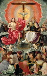 Zentrales Panel des Triptychons mit Anbetung der Dreifaltigkeit, 1523