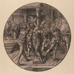 Geißelung Christi (Die Runde Passion) von Jacob Cornelisz van Oostsanen