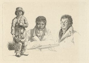 Porträts von J.P. Visser Bender und P.Pz. Barbiers neben einem Jungen