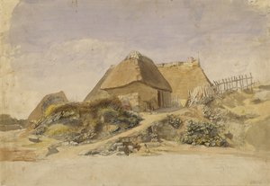 Fischerhütten am Hopesberg-Strand, 1834 von Jacob Gensler