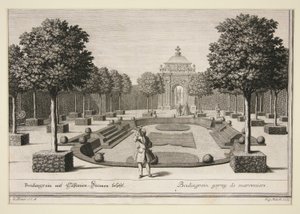 Gartenszene: Boulingraine mit italienischen Bäumen von Jacob Gottlieb Thelot