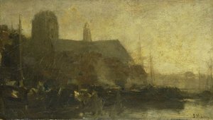 Schiffe im Hafen von Dordrecht von Jacob Henricus or Hendricus Maris