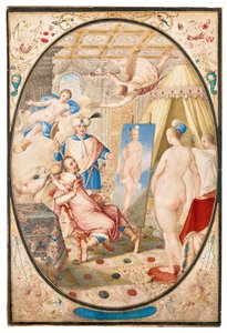 Apelles malt Campaspe, die Geliebte Alexanders des Großen von Jacob Hoefnagel