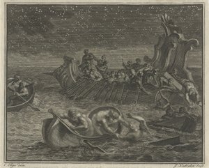 Galeerenschiff rettet Schiffbrüchige von Jacob Houbraken