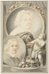 Porträts von Anton van Dyck und Jacob de Bray von Jacob Houbraken