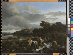 Landschaft mit Wasserfall von Jacob van Ruisdael