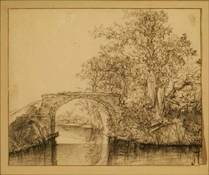 Landschaft mit einer Steinbrücke