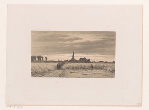 Begräbniszug in einem Kornfeld