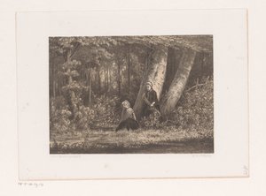 Zwei Mädchen im Wald von Jacob Jan van der Maaten