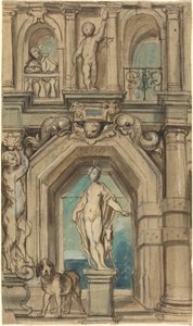 Entwurf für eine Wanddekoration [recto] von Jacob Jordaens