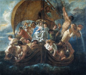 Die Heilige Familie und andere fliehen nach Ägypten von Jacob Jordaens