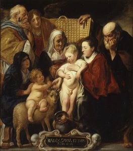 Die Heilige Familie mit der Heiligen Anna und dem jungen Johannes dem Täufer und seinen Eltern, frühe 1620er und 1650er Jahre